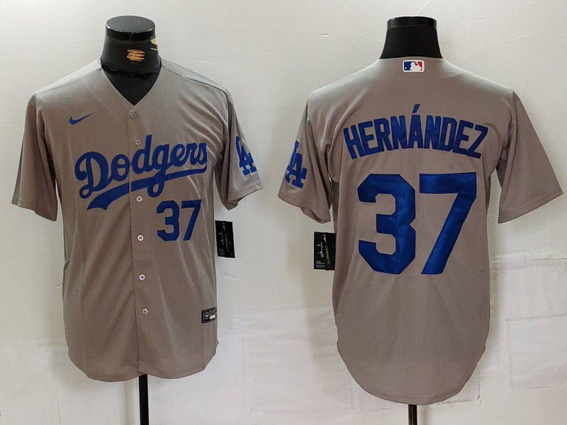 Men Los Angeles Dodgers #37 Hernandez Grey Nike Game 2024 MLB Jersey style 7244->los angeles dodgers->MLB Jersey